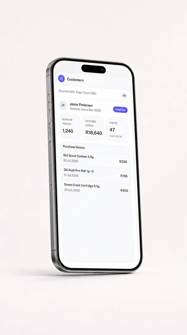 Customers & KYC, shown on a smartphone